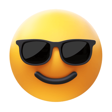 3D Smiling Face with Sunglasses